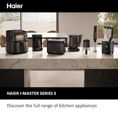 Haier I-Master Series 5 2-Slice Toaster – Extra-Large Slots, Stainless Steel, Black