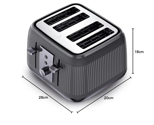 Kenwood Dusk 4-Slice Toaster – 5 Browning Levels, Defrost & Reheat, Slate Grey