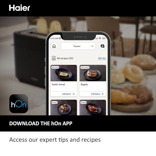 Haier I-Master Series 5 2-Slice Toaster – Extra-Large Slots, Stainless Steel, Black
