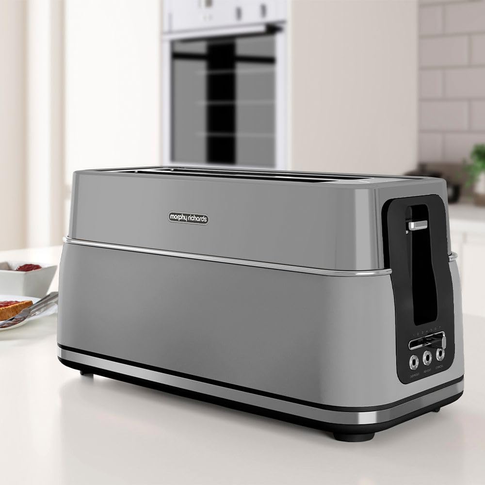 Morphy Richards Signature 4-Slice Toaster – Long Slots, Grey