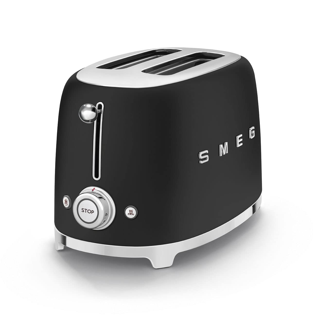 Smeg 2-Slice Toaster – Extra Wide Slots, 3 Preset Functions, 950W, Matte Black