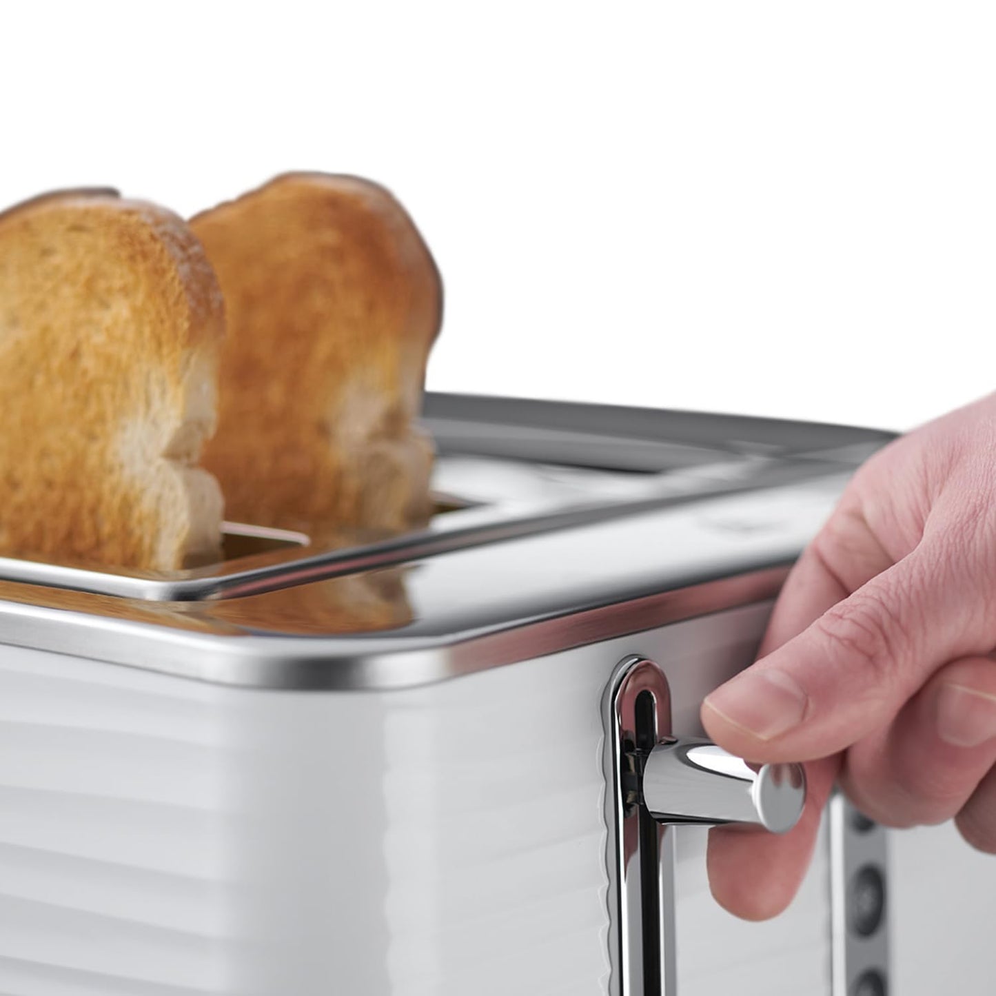 Russell Hobbs Inspire 4-Slice Toaster – Extra-Wide Slots, High-Lift, 6 Browning Levels, White