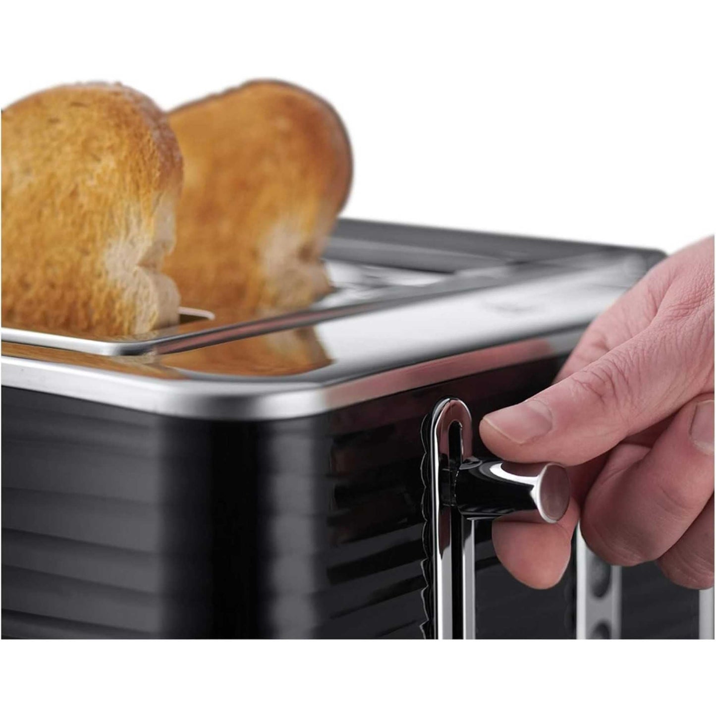 Russell Hobbs Inspire 4-Slice Toaster – Extra-Wide Slots, High-Lift, 6 Browning Levels, Black