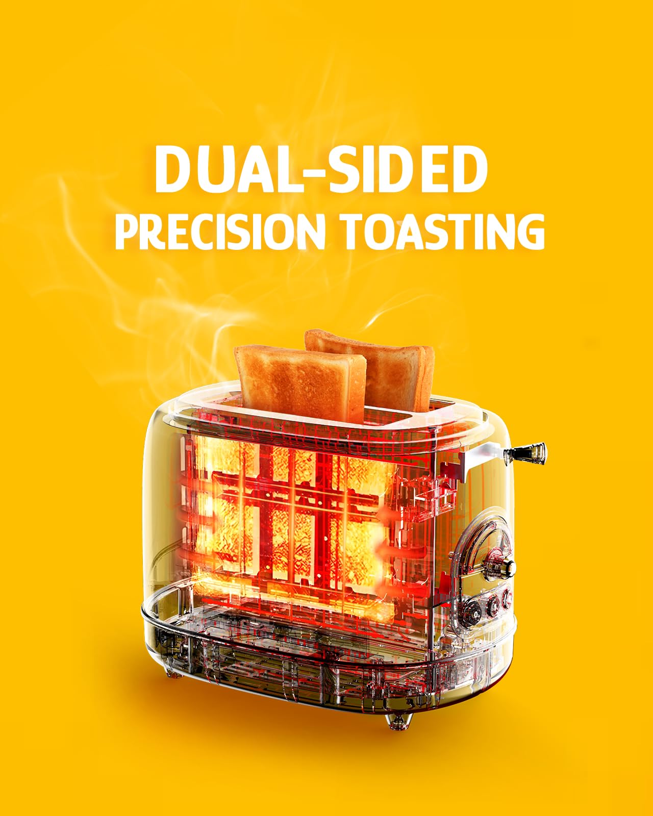 Hazel Quinn Retro 2-Slice Toaster – Extra Wide Slots, 6 Browning Levels