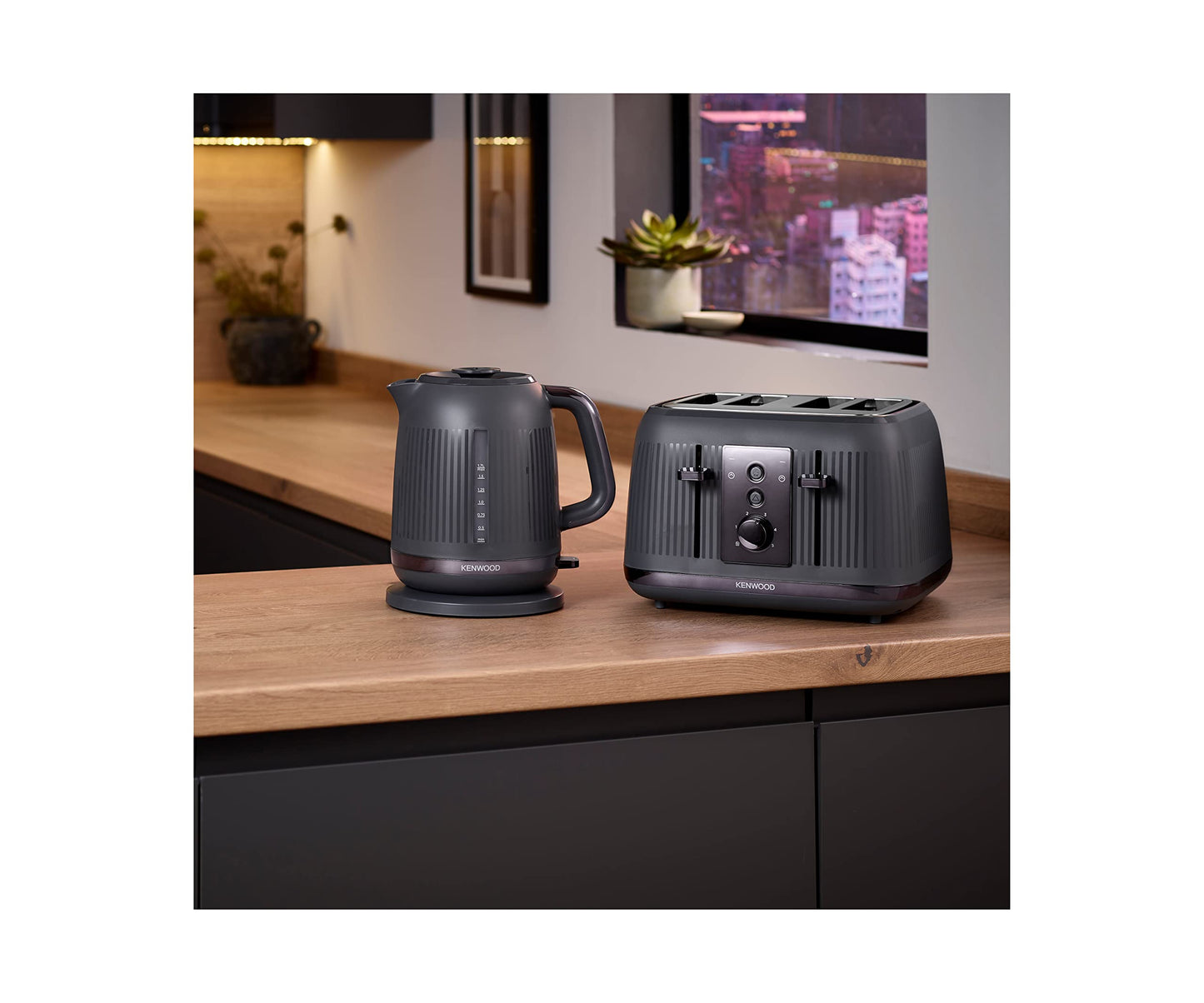 Kenwood Dusk 4-Slice Toaster – 5 Browning Levels, Defrost & Reheat, Slate Grey