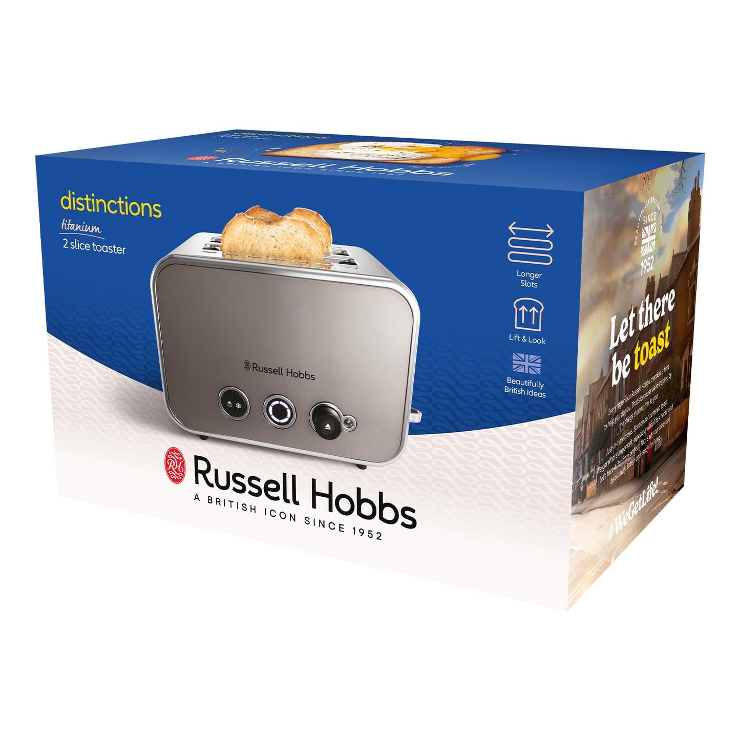 Russell Hobbs 2-Slice Distinctions Toaster – Extra-Wide Slots, Stainless Steel & Titanium
