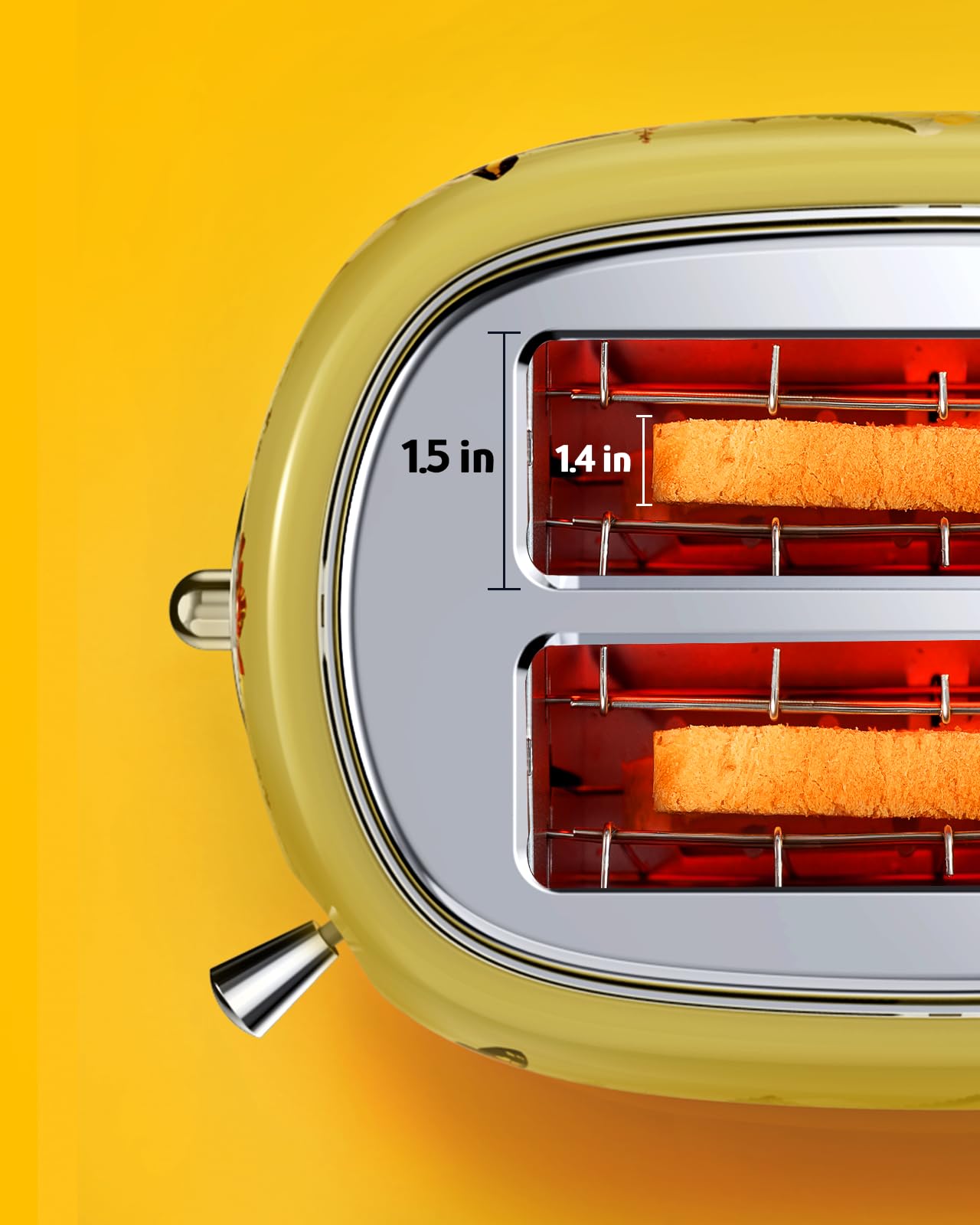 Hazel Quinn Retro 2-Slice Toaster – Extra Wide Slots, 6 Browning Levels