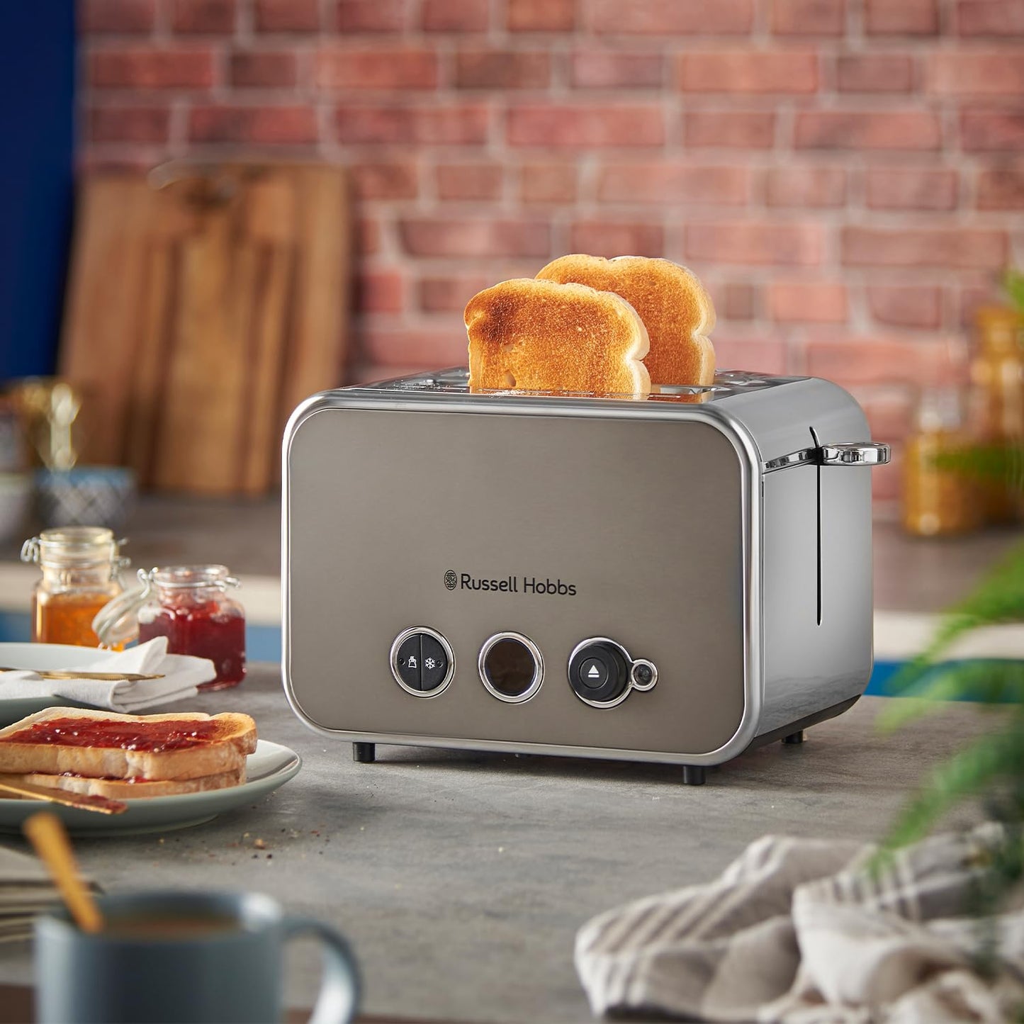Russell Hobbs 2-Slice Distinctions Toaster – Extra-Wide Slots, Stainless Steel & Titanium