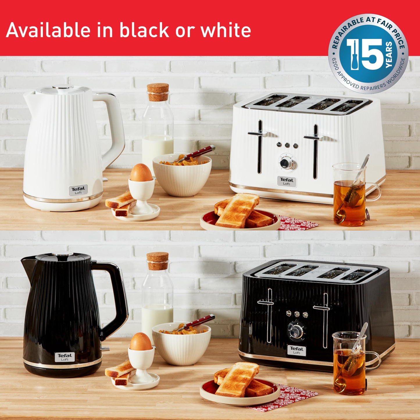 Tefal Loft 4-Slice Toaster – Extra-Wide Slots, Black