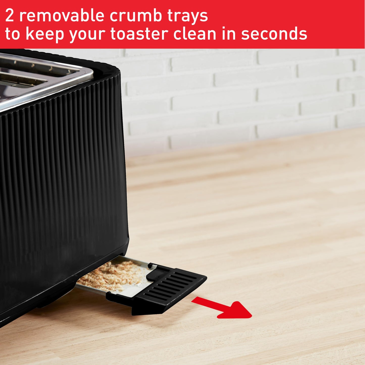 Tefal Loft 4-Slice Toaster – Extra-Wide Slots, Black
