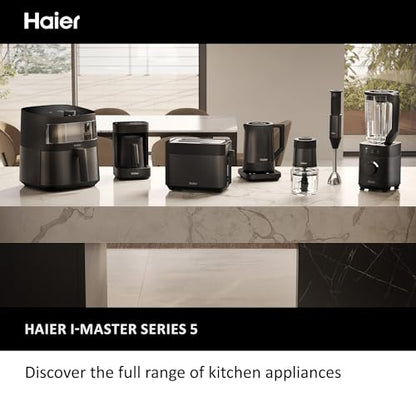 Haier I-Master Series 5 2-Slice Toaster – Extra-Large Slots, Stainless Steel, Black