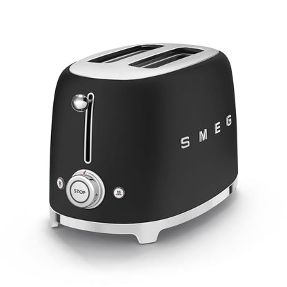 Smeg 2-Slice Toaster – Extra Wide Slots, 3 Preset Functions, 950W, Matte Black