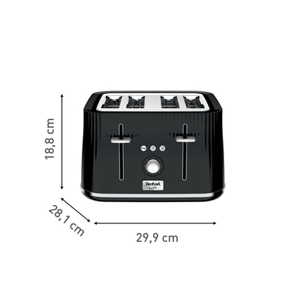 Tefal Loft 4-Slice Toaster – Extra-Wide Slots, Black