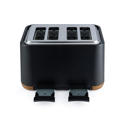Salter Toronto 4-Slice Toaster – Wide Slots, 6 Browning Levels, High-Lift, Wood Effect & Black