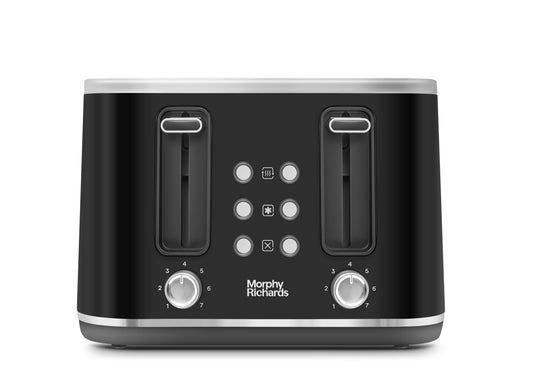 Morphy Richards Motive 4-Slice Toaster – Browning Controls, Reheat & Defrost, Black