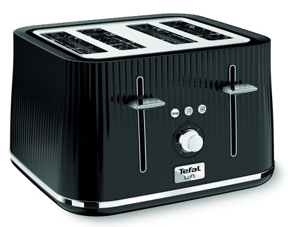 Tefal Loft 4-Slice Toaster – Extra-Wide Slots, Black