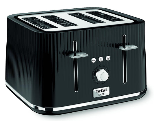 Tefal Loft 4-Slice Toaster – Extra-Wide Slots, Black