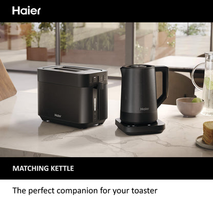 Haier I-Master Series 5 2-Slice Toaster – Extra-Large Slots, Stainless Steel, Black