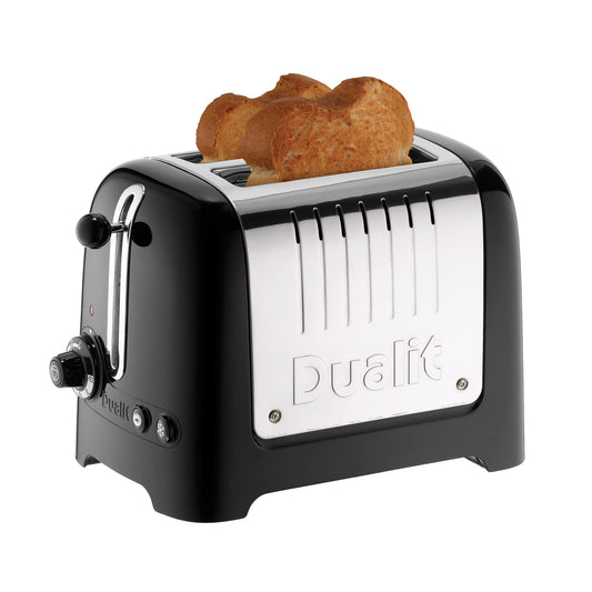 Dualit 2-Slice Lite Toaster – Wide Slots, Bagel & Defrost Settings, Black