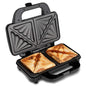 Global Gourmet 4-Slice Deep Fill Sandwich Toaster – Non-Stick Plates, 900W, Silver & Black