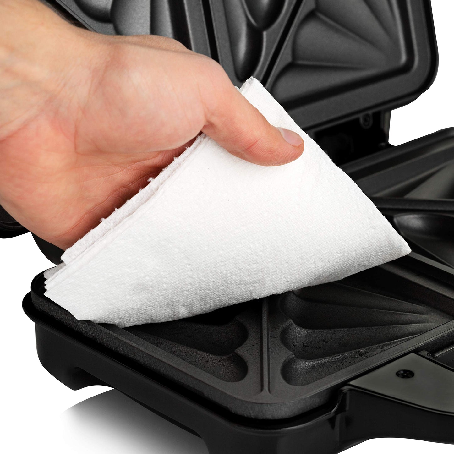 Global Gourmet 4-Slice Deep Fill Sandwich Toaster – Non-Stick Plates, 900W, Silver & Black