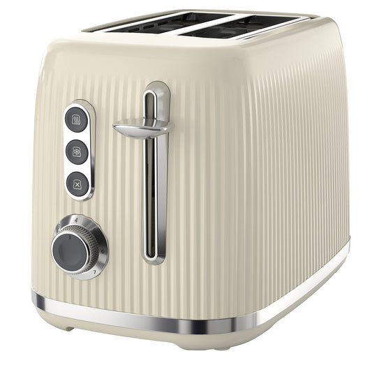 Breville 2-Slice Toaster – High-Lift, Extra-Wide Slots, Cream & Silver Chrome